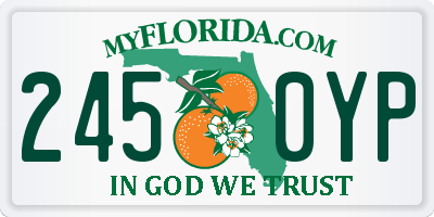 FL license plate 2450YP