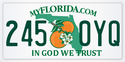 FL license plate 2450YQ