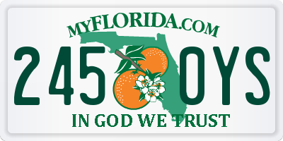 FL license plate 2450YS