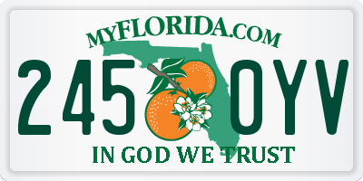 FL license plate 2450YV