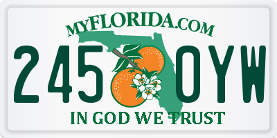 FL license plate 2450YW