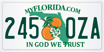 FL license plate 2450ZA
