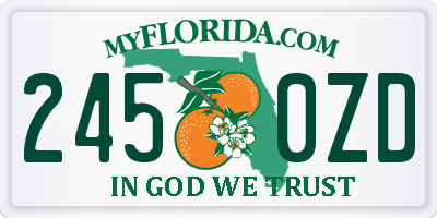 FL license plate 2450ZD