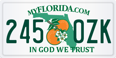 FL license plate 2450ZK