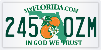 FL license plate 2450ZM