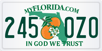 FL license plate 2450ZO