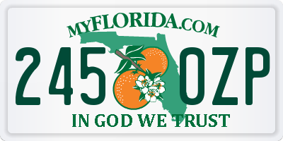 FL license plate 2450ZP