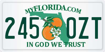 FL license plate 2450ZT