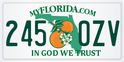 FL license plate 2450ZV