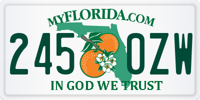 FL license plate 2450ZW