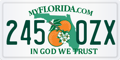 FL license plate 2450ZX