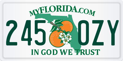 FL license plate 2450ZY