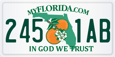 FL license plate 2451AB