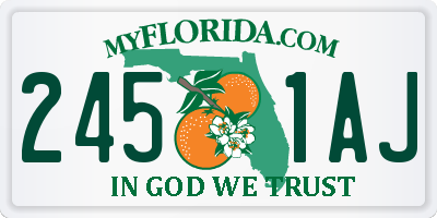 FL license plate 2451AJ