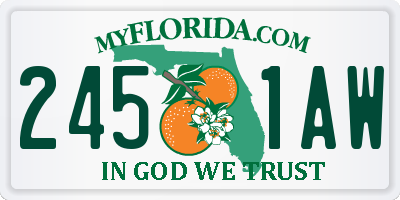 FL license plate 2451AW