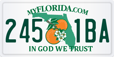 FL license plate 2451BA