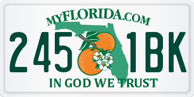 FL license plate 2451BK