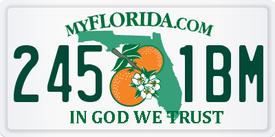 FL license plate 2451BM