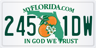 FL license plate 2451DW
