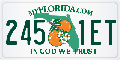 FL license plate 2451ET