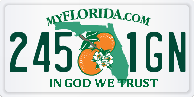 FL license plate 2451GN