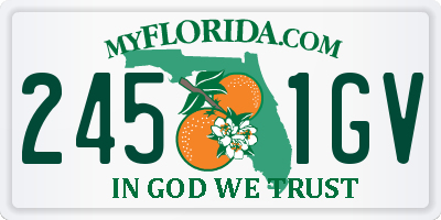 FL license plate 2451GV