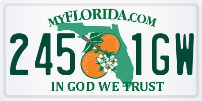 FL license plate 2451GW