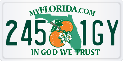 FL license plate 2451GY