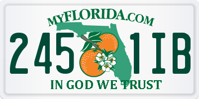 FL license plate 2451IB