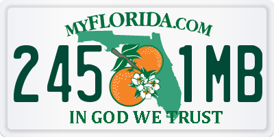 FL license plate 2451MB