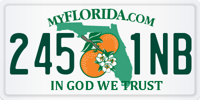 FL license plate 2451NB