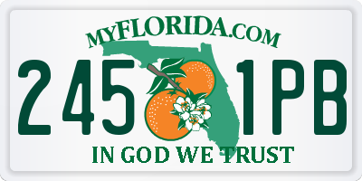 FL license plate 2451PB