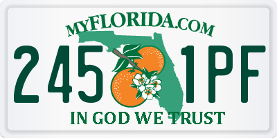 FL license plate 2451PF