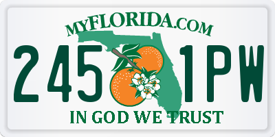 FL license plate 2451PW