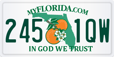 FL license plate 2451QW