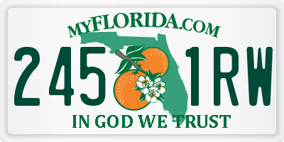 FL license plate 2451RW