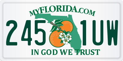 FL license plate 2451UW