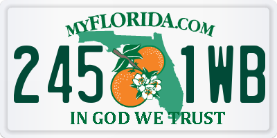 FL license plate 2451WB