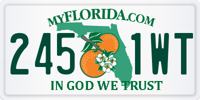 FL license plate 2451WT