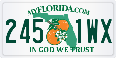 FL license plate 2451WX