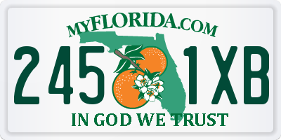 FL license plate 2451XB