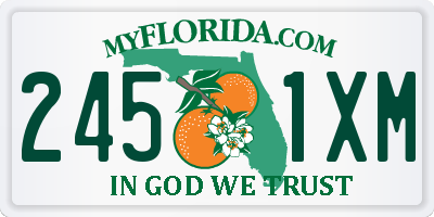 FL license plate 2451XM