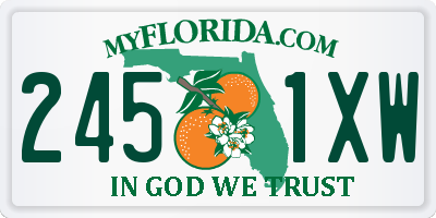 FL license plate 2451XW