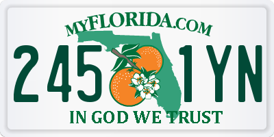 FL license plate 2451YN