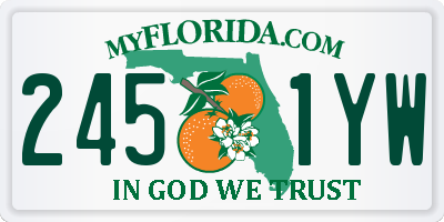 FL license plate 2451YW