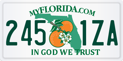 FL license plate 2451ZA