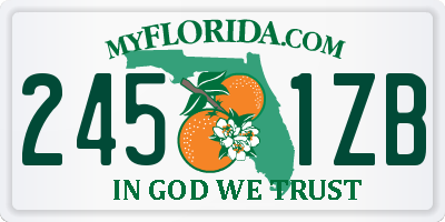 FL license plate 2451ZB