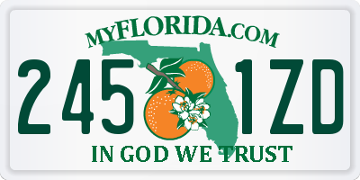 FL license plate 2451ZD