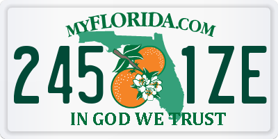 FL license plate 2451ZE