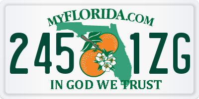 FL license plate 2451ZG